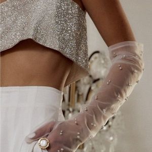 12th Tribe Pleated Trouser, Gloves, Sequin top, New With Tags, never worn